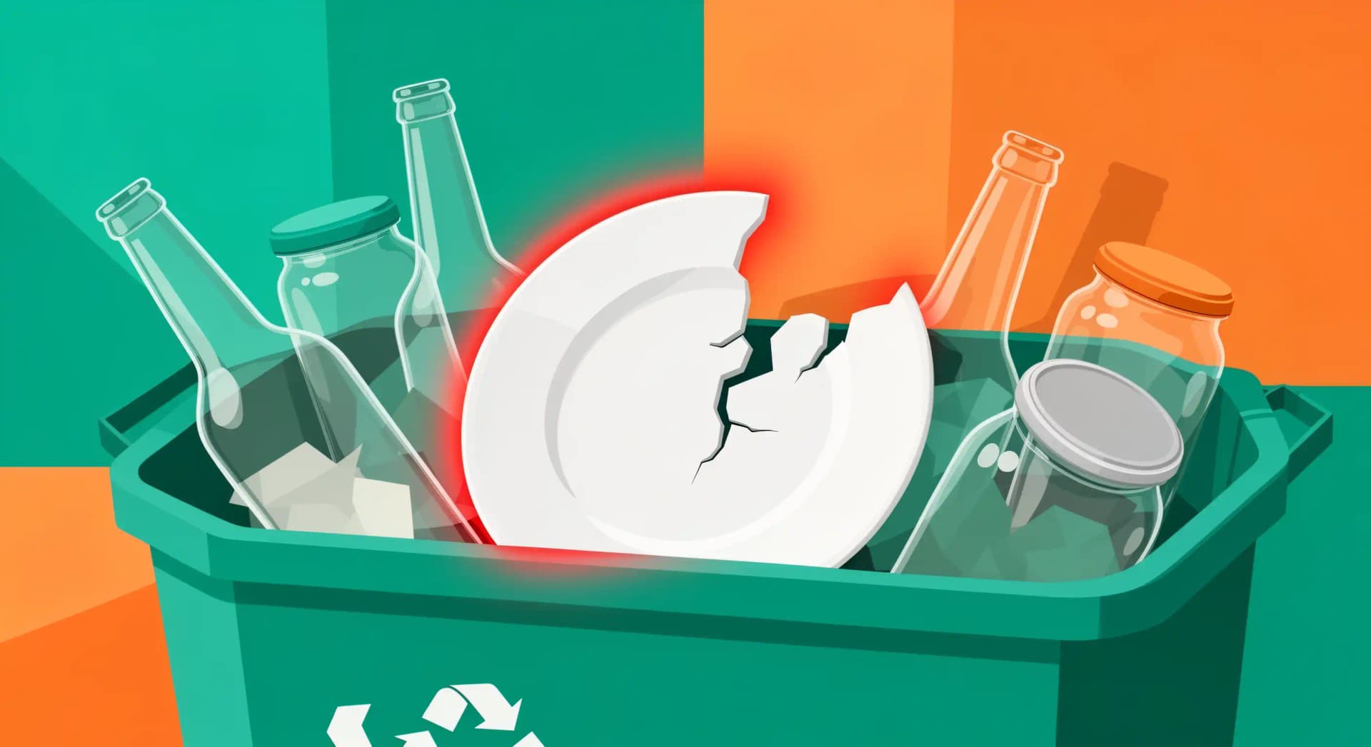 Céramique dans le bac à verre : l'erreur qui casse tout